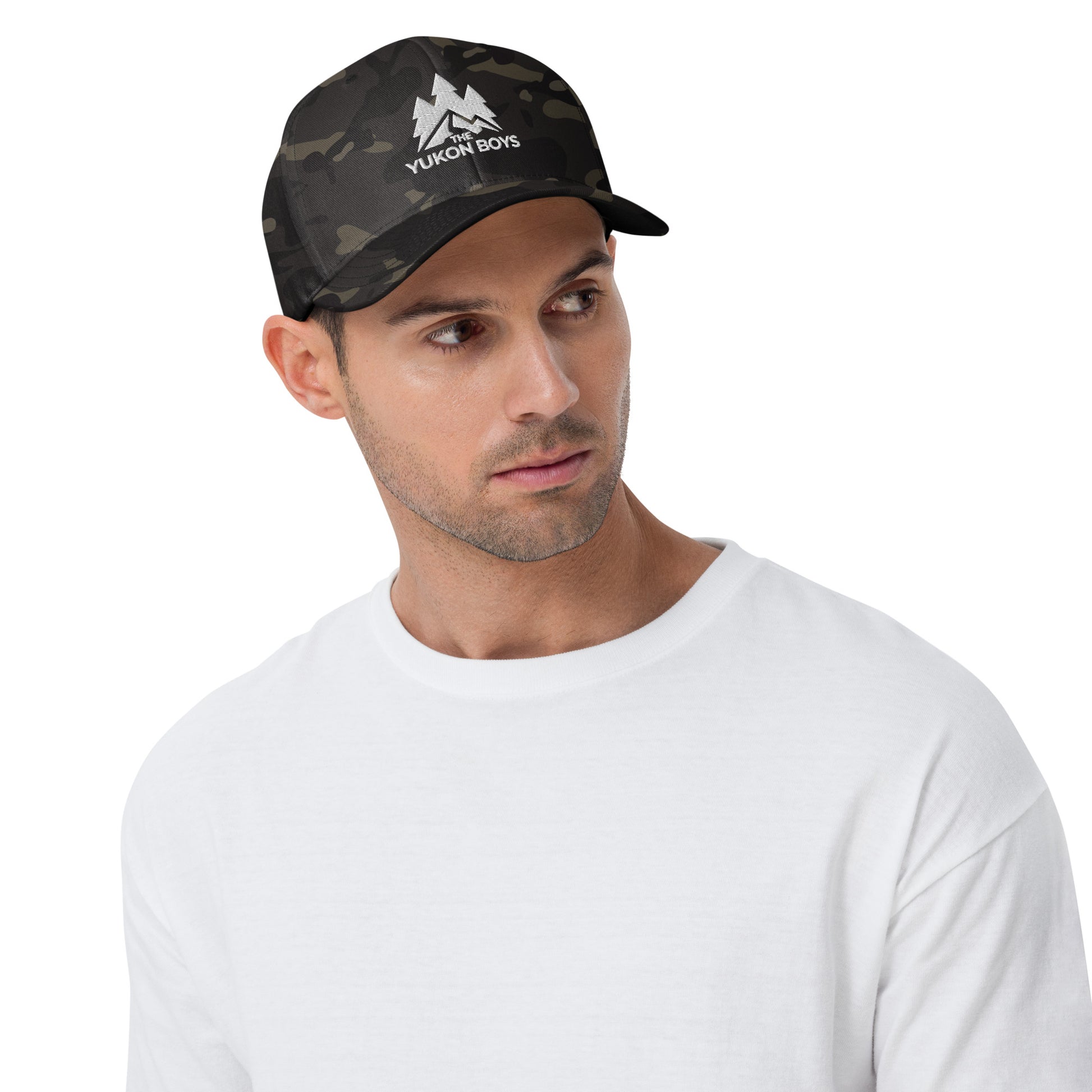 The Yukon Boys Ball Cap in Multicam Black, front view