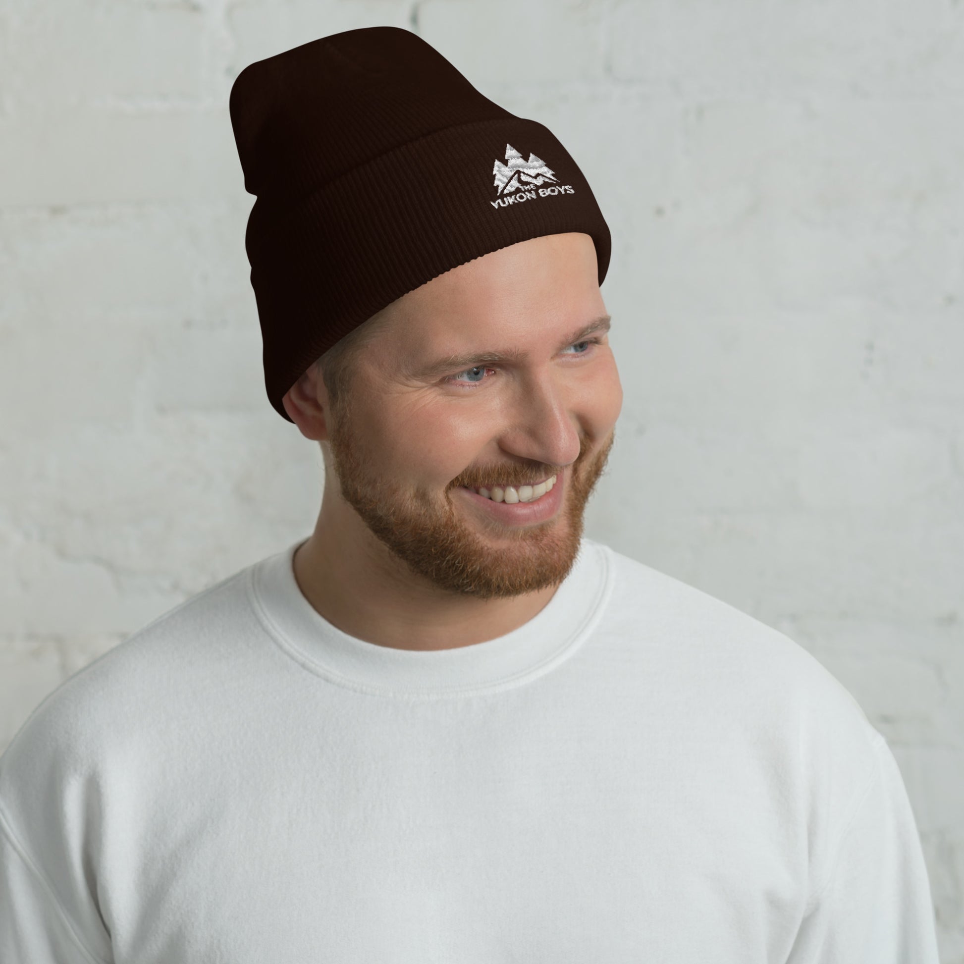 The Yukon Boys Toque in Brown, front view