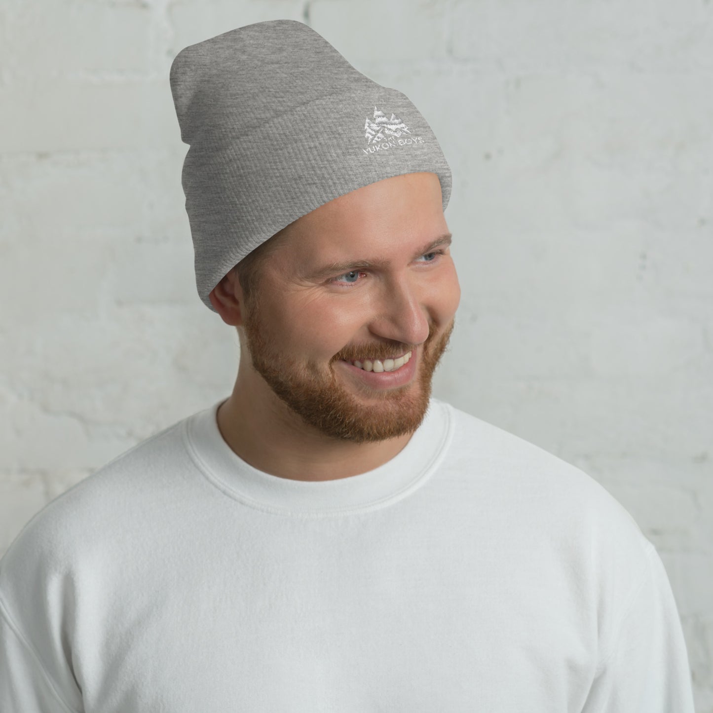 The Yukon Boys Toque in Heather Grey, front view