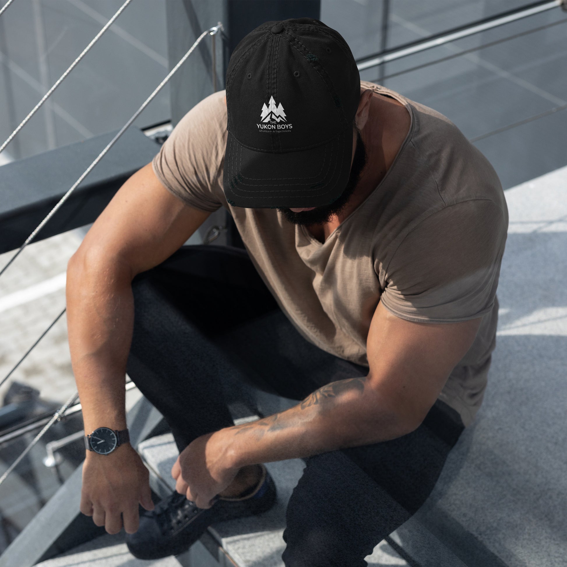 Black Yukon Boys Dad Hat, front view