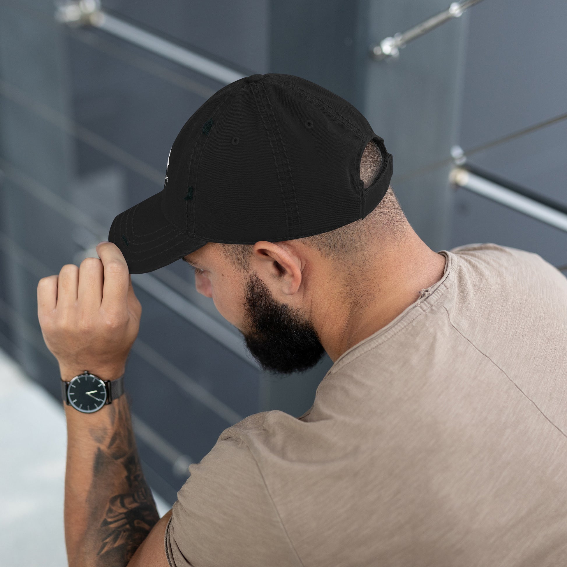 Black Yukon Boys Dad Hat, side view