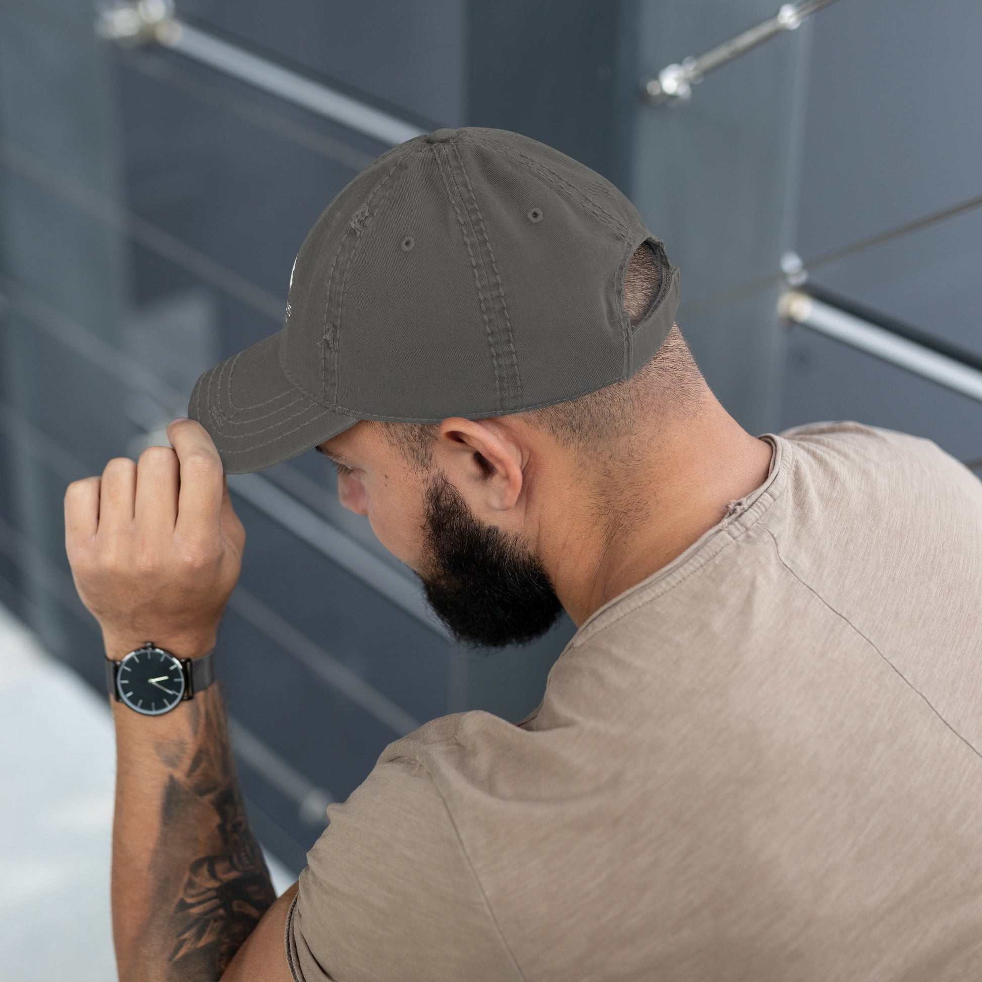Charcoal Grey Yukon Boys Dad Hat, side view