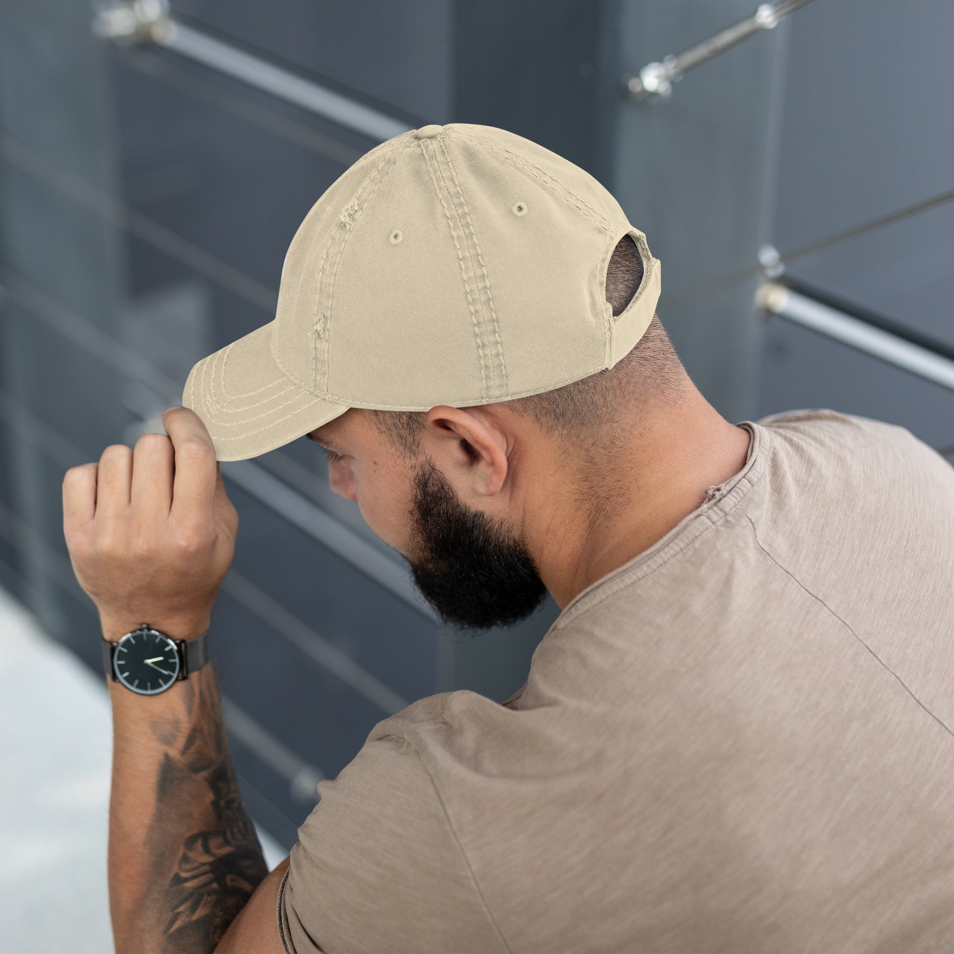 Khaki Yukon Boys Dad Hat, side view