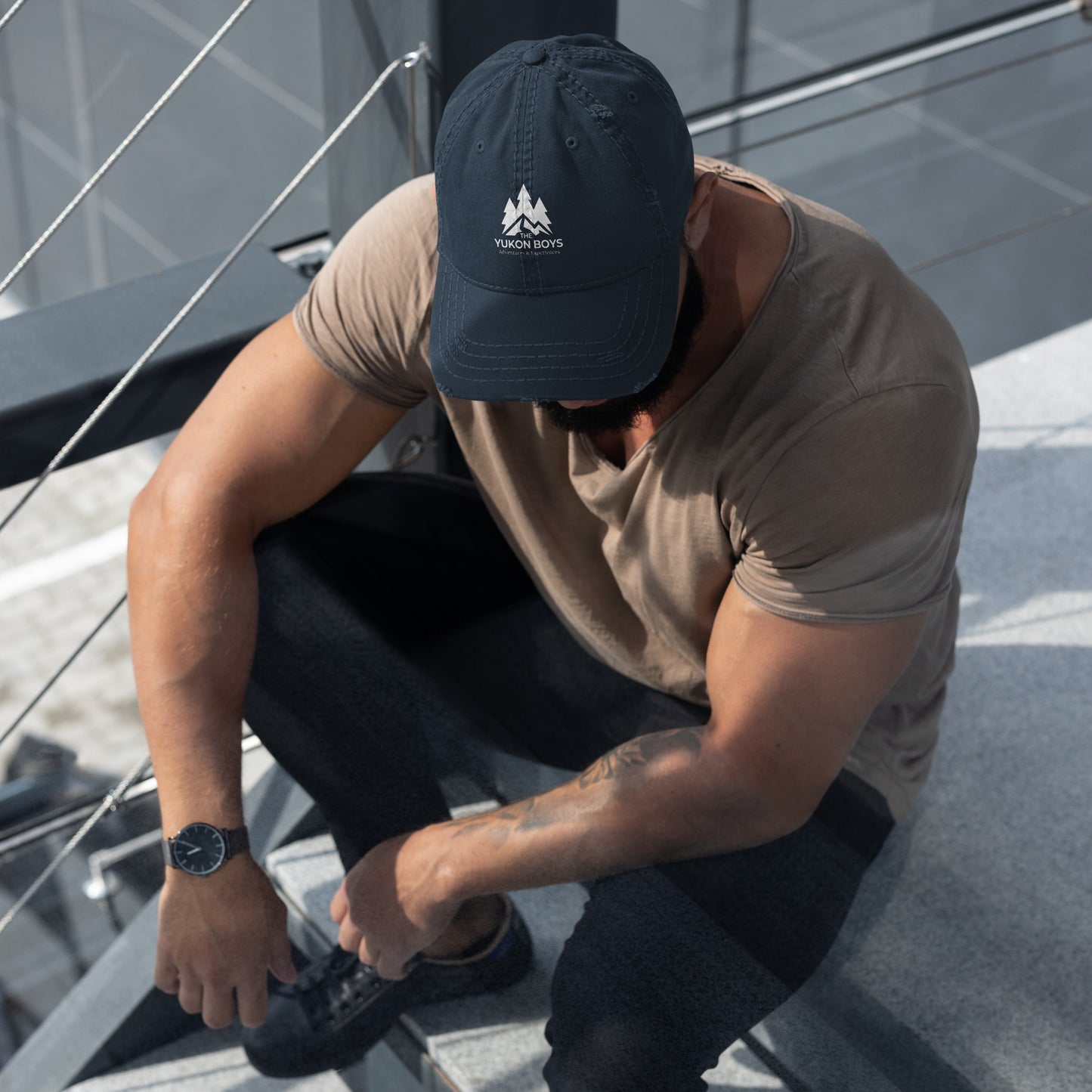 Navy Yukon Boys Dad Hat, front view