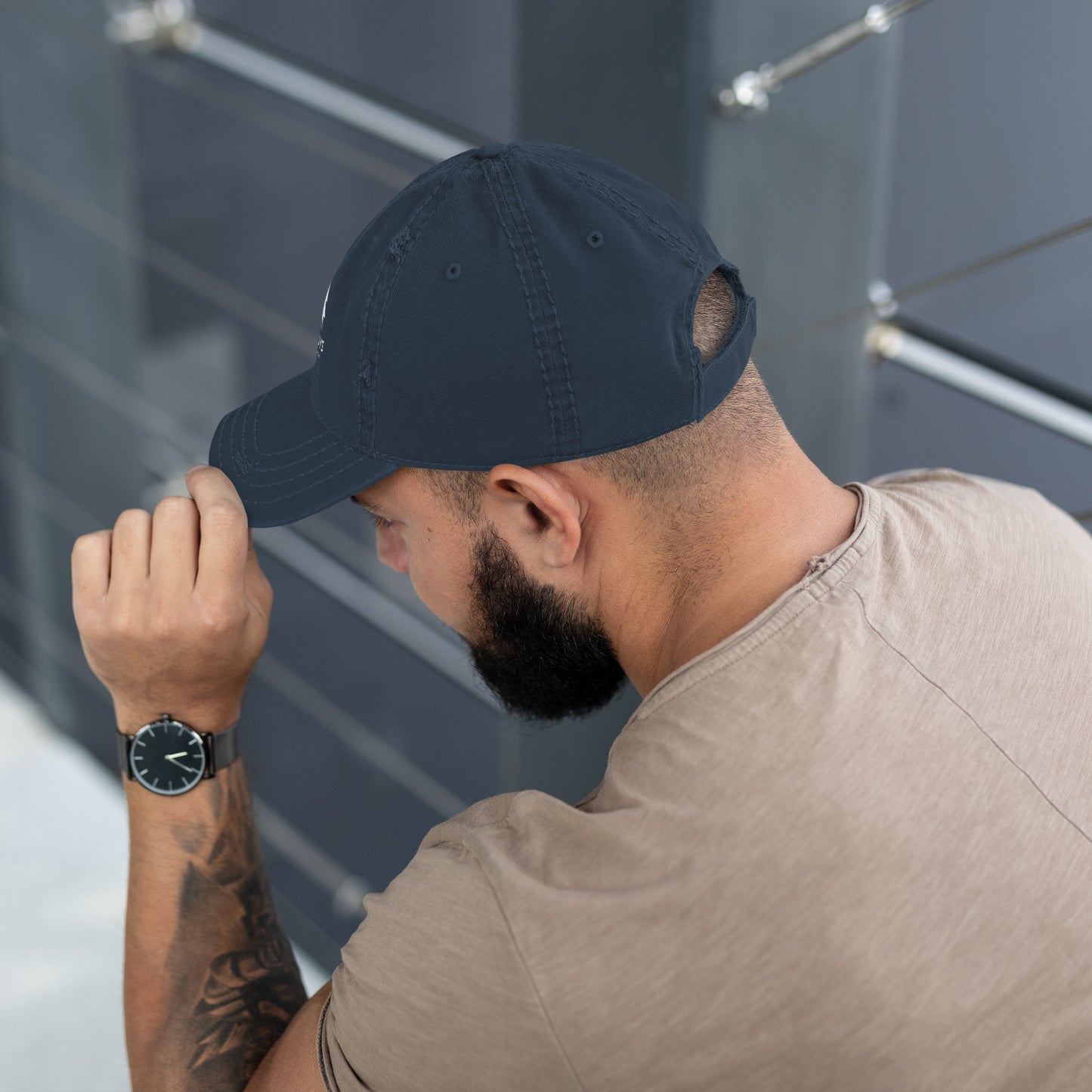 Navy Yukon Boys Dad Hat, side view
