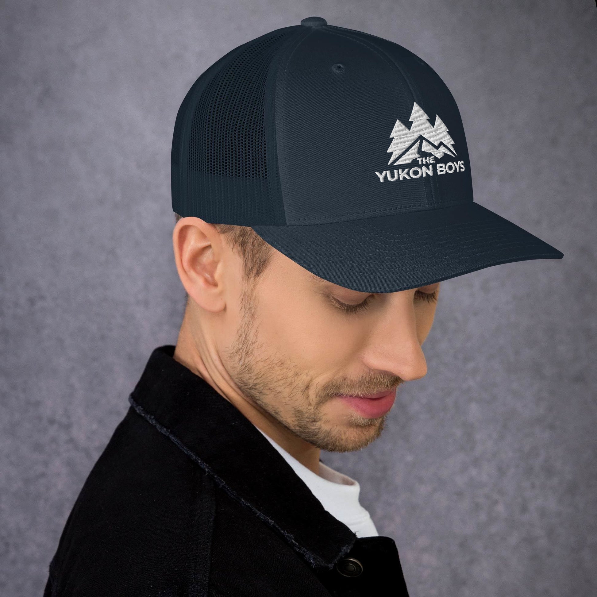 The Yukon Boys Trucker Cap in Navy, right side view