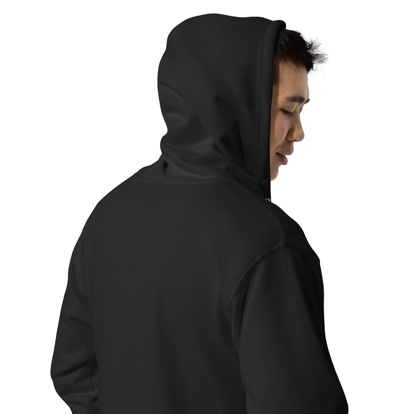 Black Yukon Boys Zip Hoodie, right back view