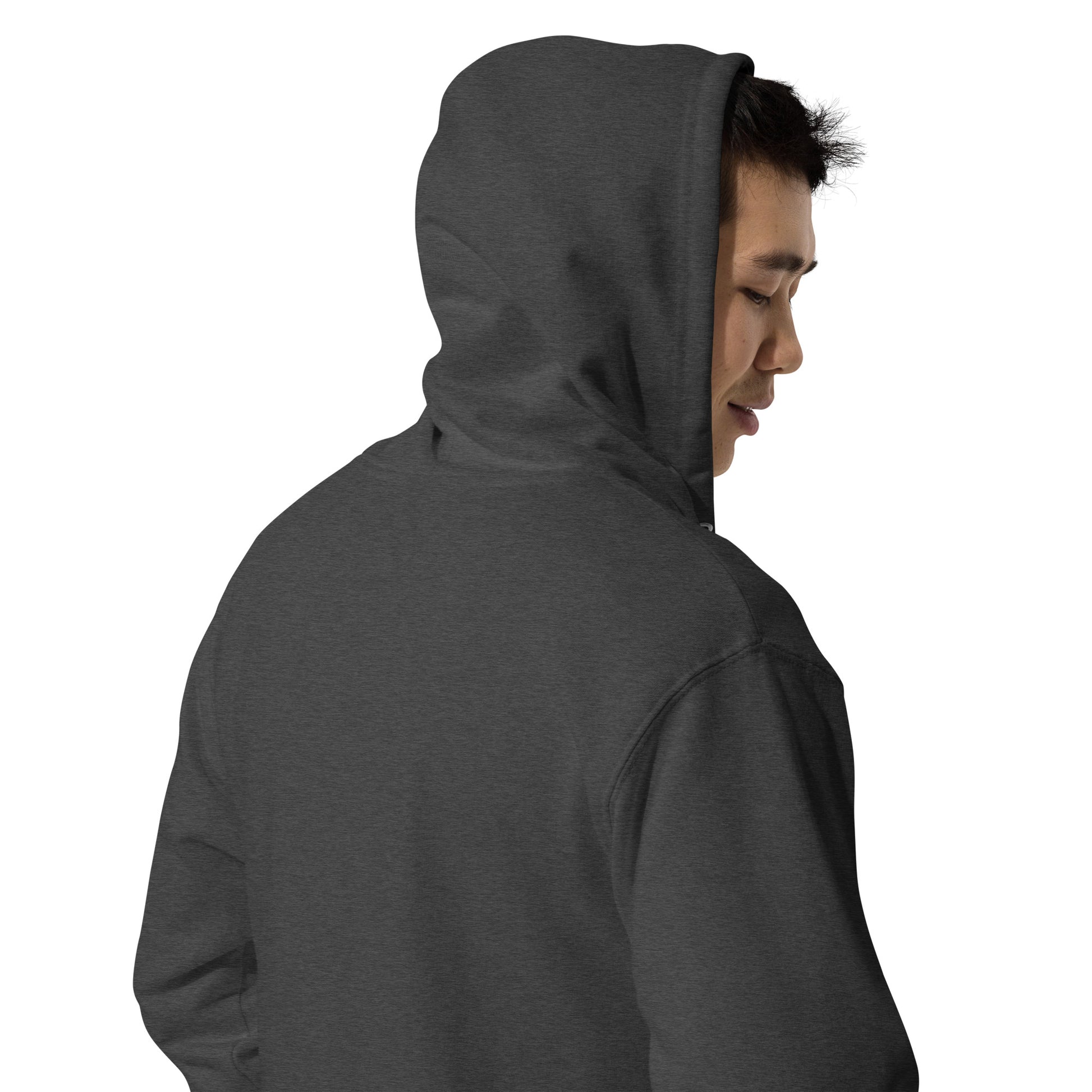 Charcoal Heather Yukon Boys Zip Hoodie, right back view