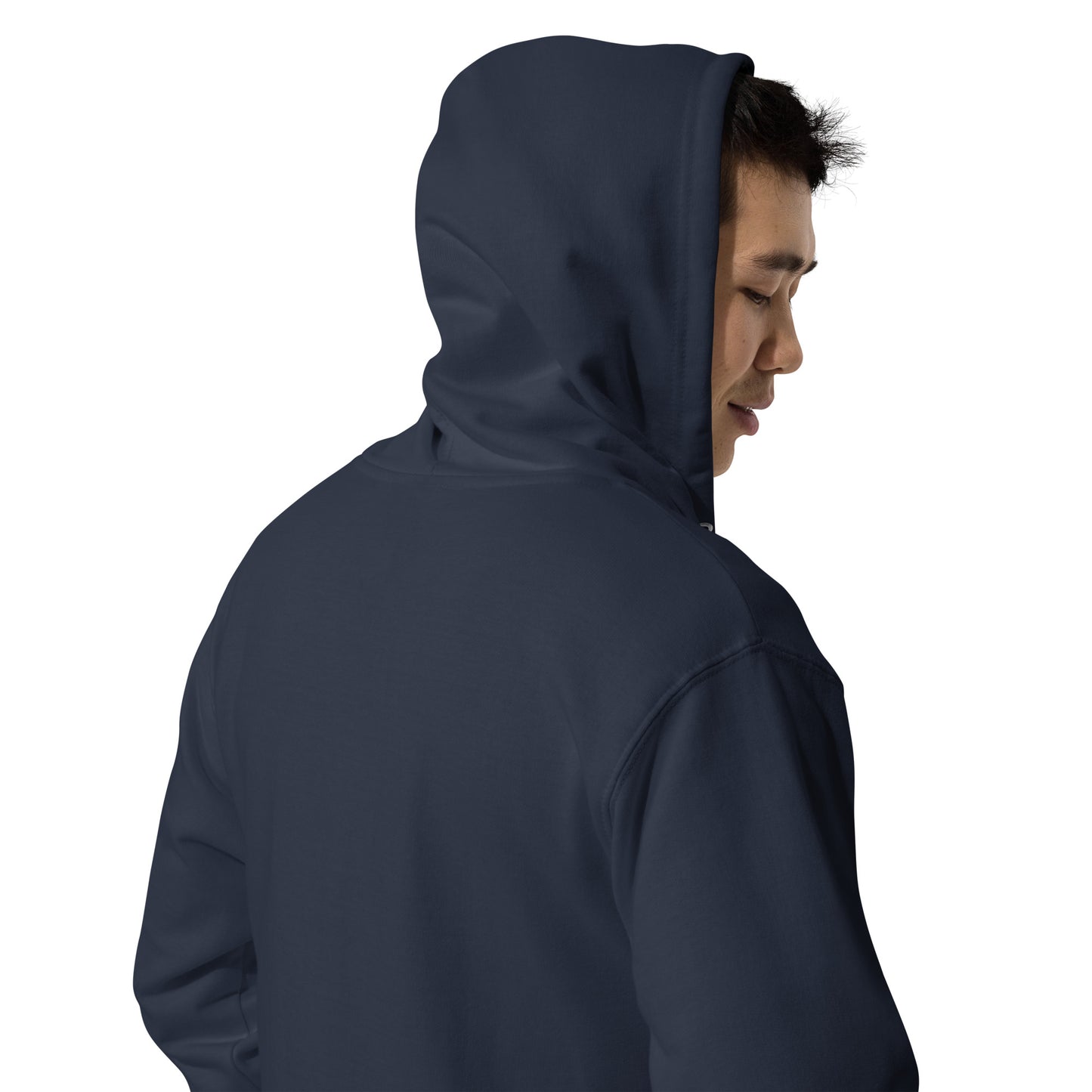 Classic Navy Yukon Boys Zip Hoodie, right back view