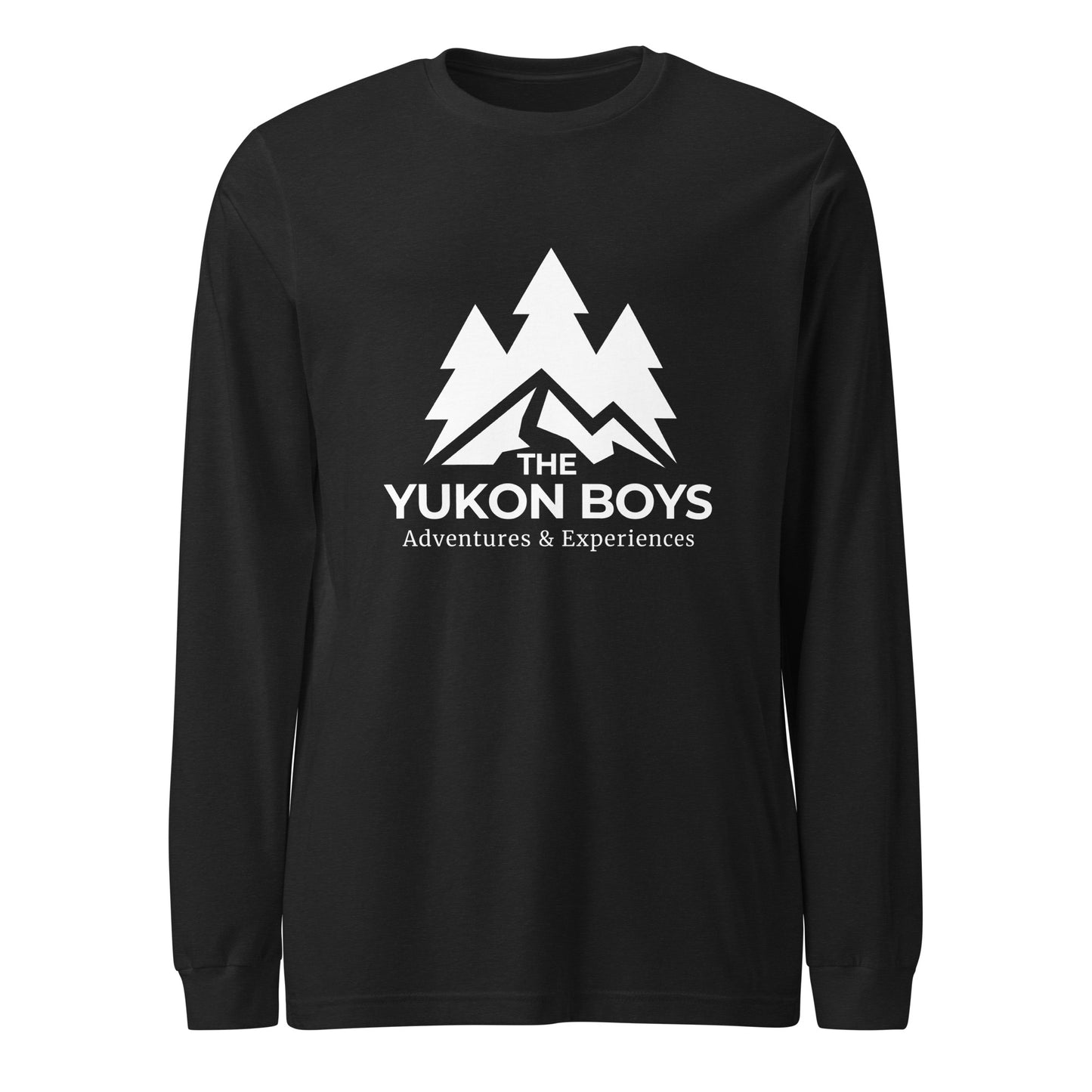 Black Heather Yukon Boys Long Sleeve Tee, front view
