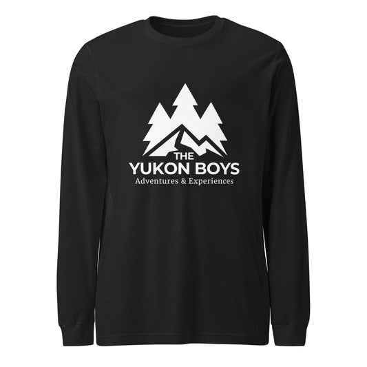 Black Heather Yukon Boys Long Sleeve Tee, front view