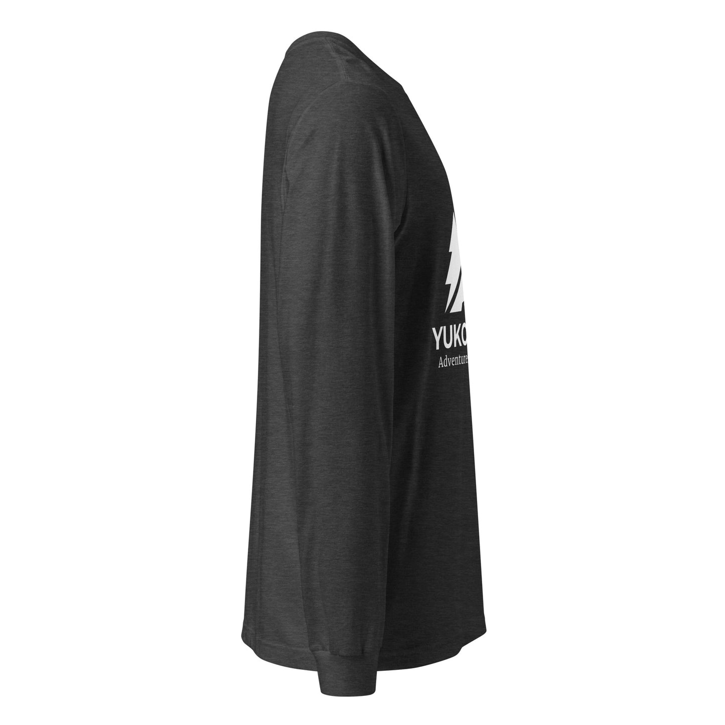 Dark Grey Heather Yukon Boys Long Sleeve Tee, right side view