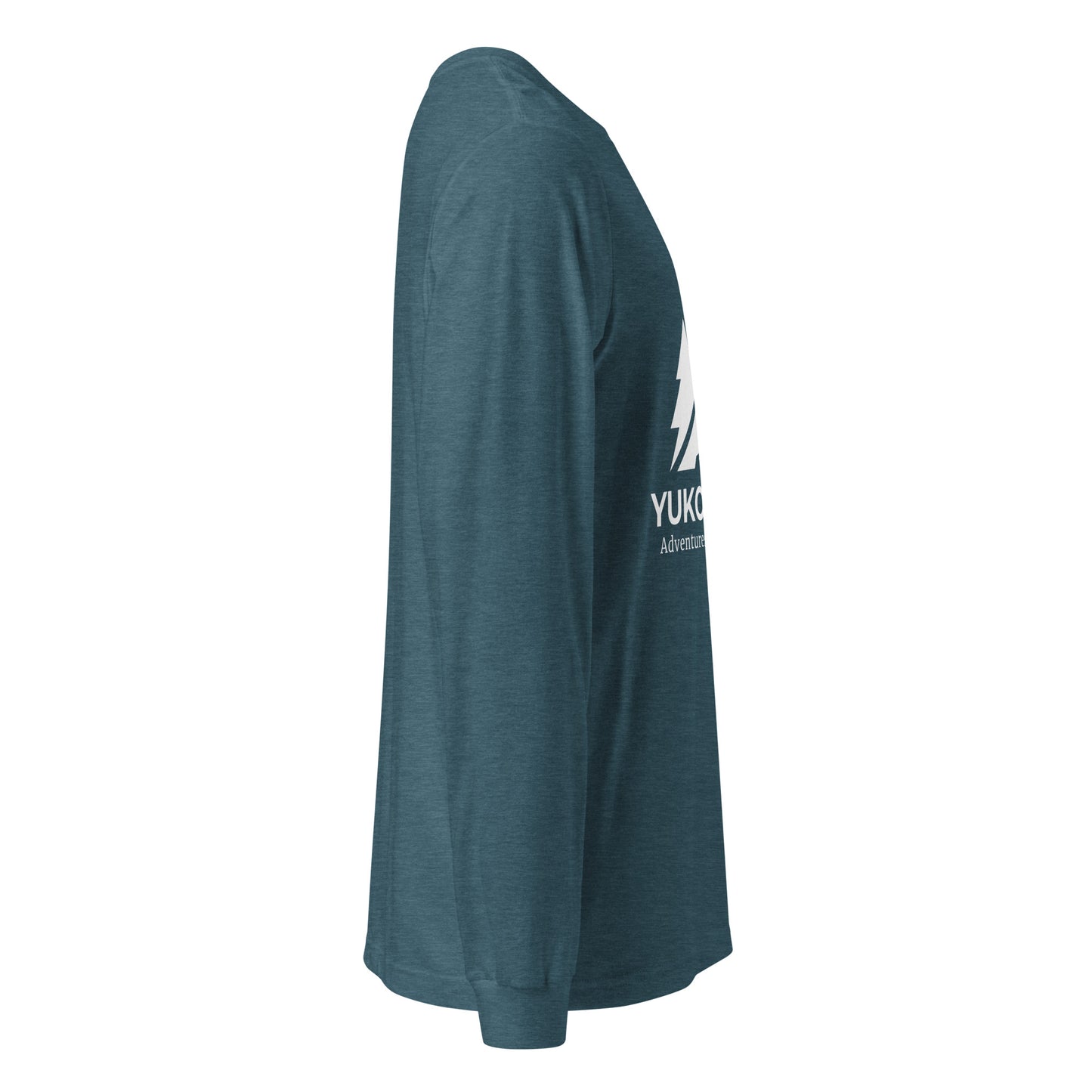 Heather Deep Teal Yukon Boys Long Sleeve Tee, right side view