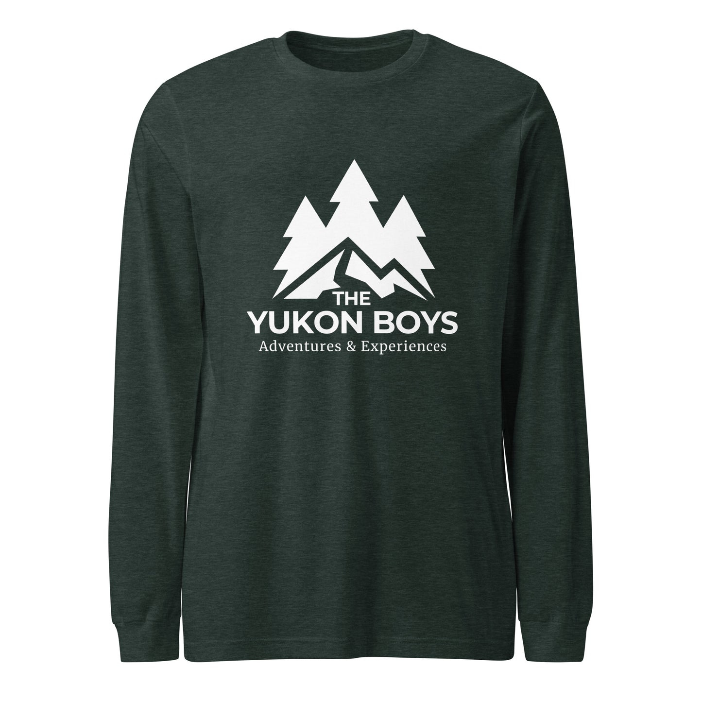 Heather Forest Yukon Boys Long Sleeve Tee, front view