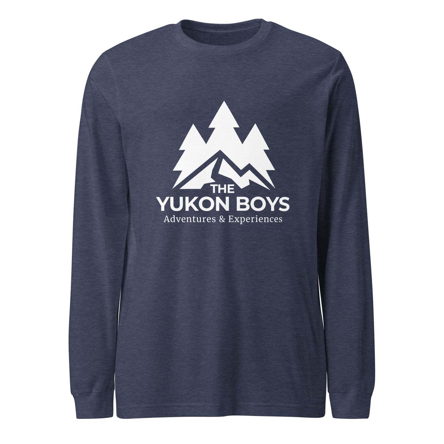 Heather Navy Yukon Boys Long Sleeve Tee, front view