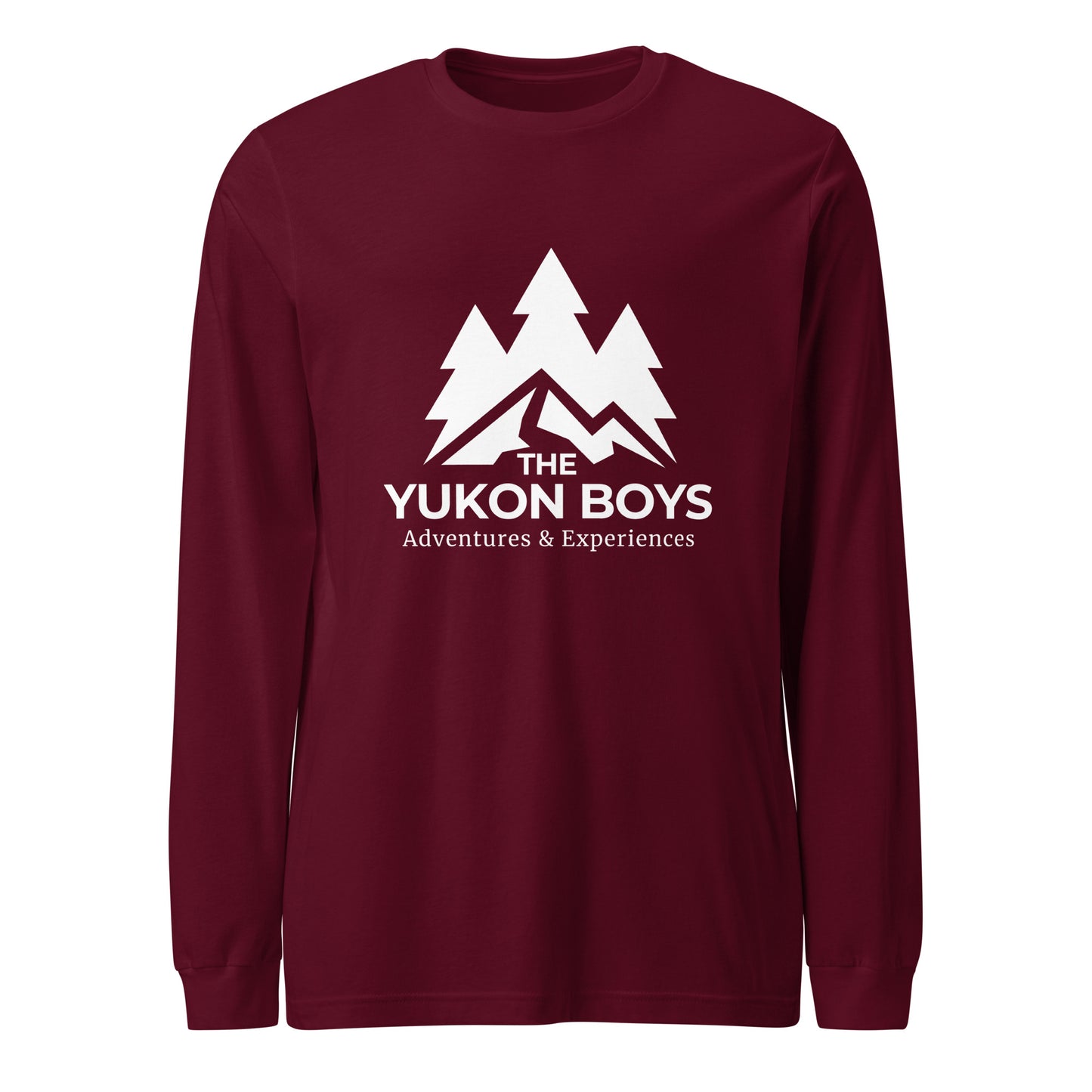 Maroon Yukon Boys Long Sleeve Tee, front view