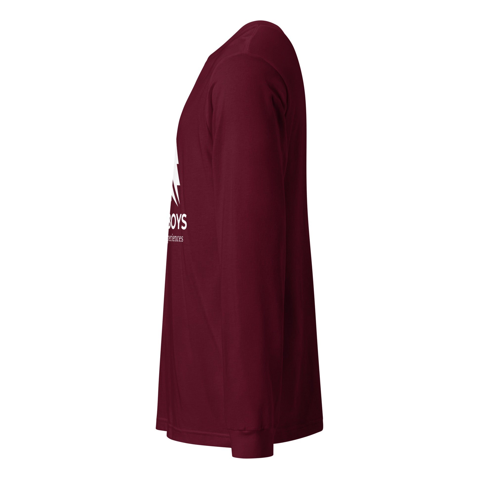 Maroon Yukon Boys Long Sleeve Tee, side view