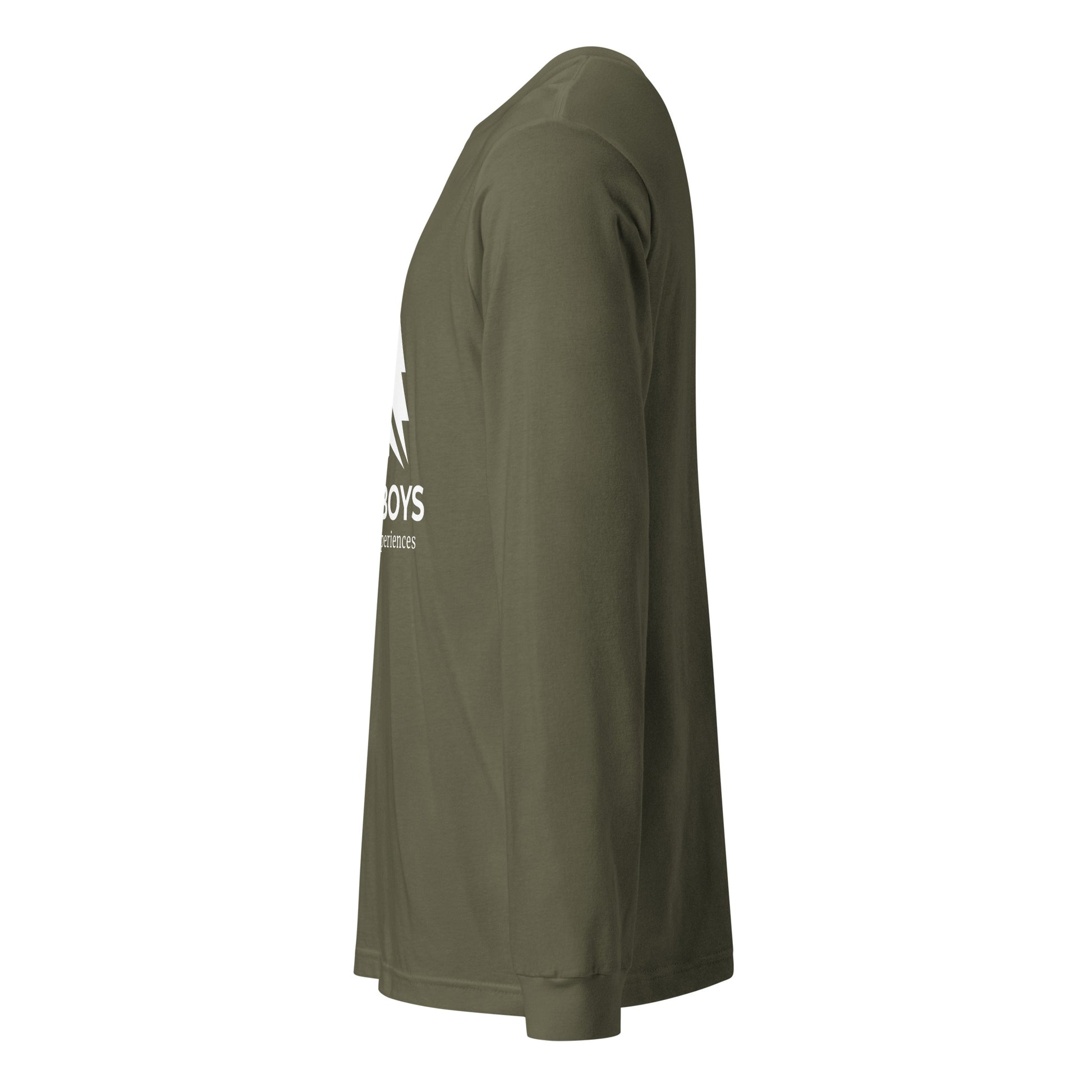 Military Green Yukon Boys Long Sleeve Tee, side view
