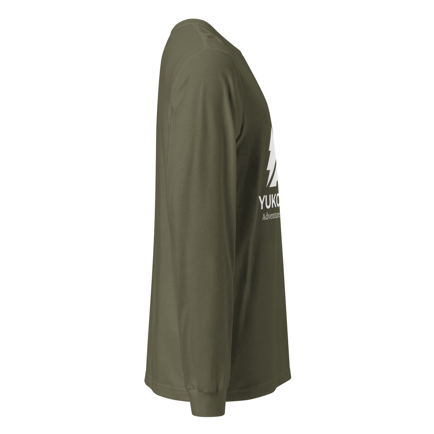 Military Green Yukon Boys Long Sleeve Tee, right side view