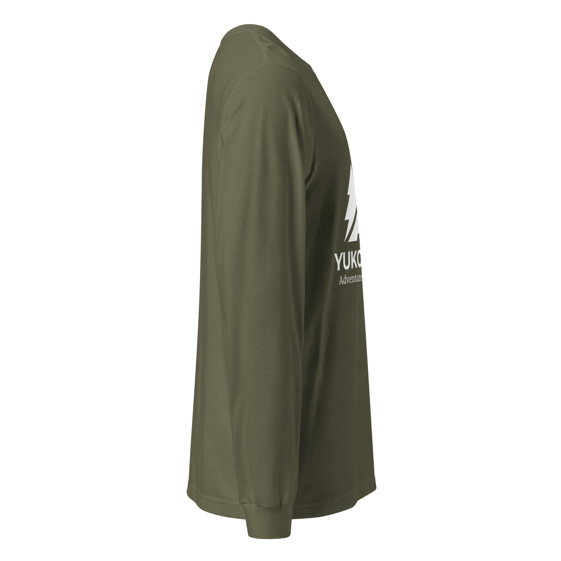 Military Green Yukon Boys Long Sleeve Tee, right side view