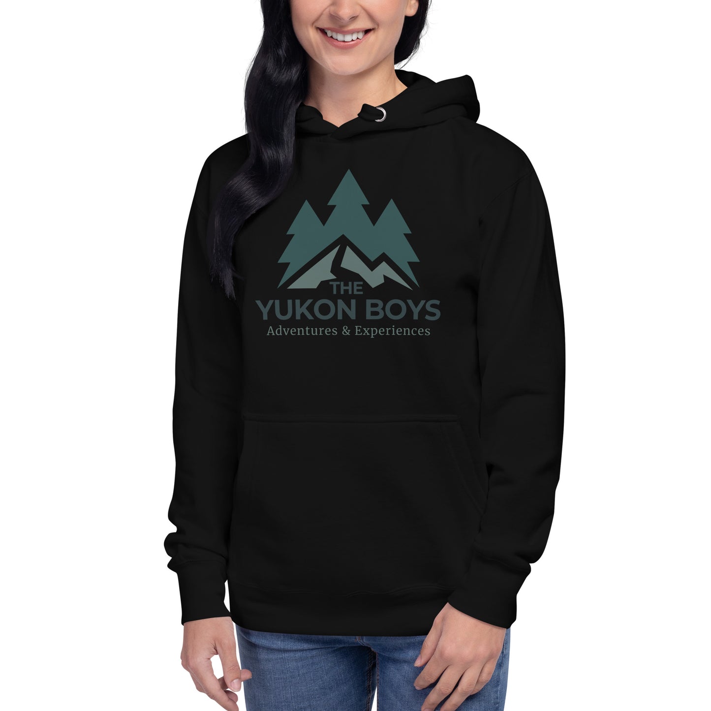 The Yukon Boys Hoodie in Black, front view 3