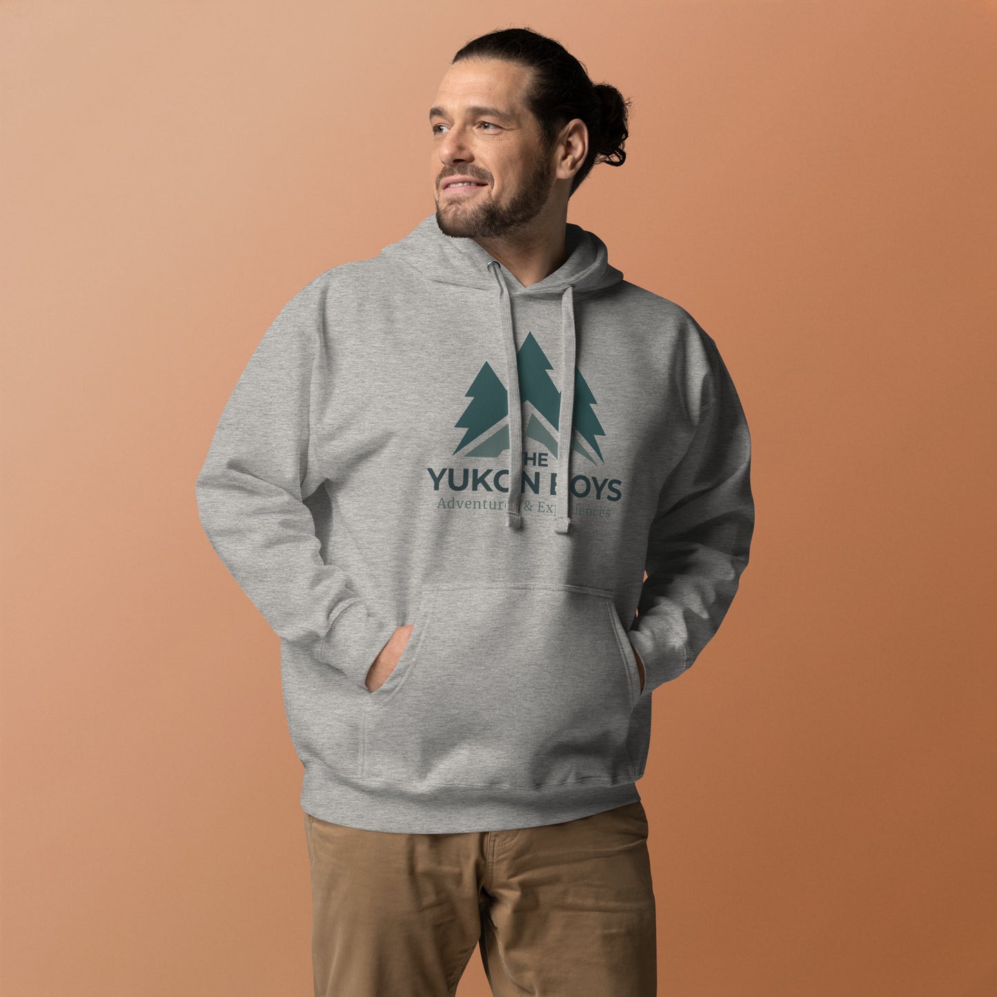 The Yukon Boys Hoodie in Carbon Grey, front view 2