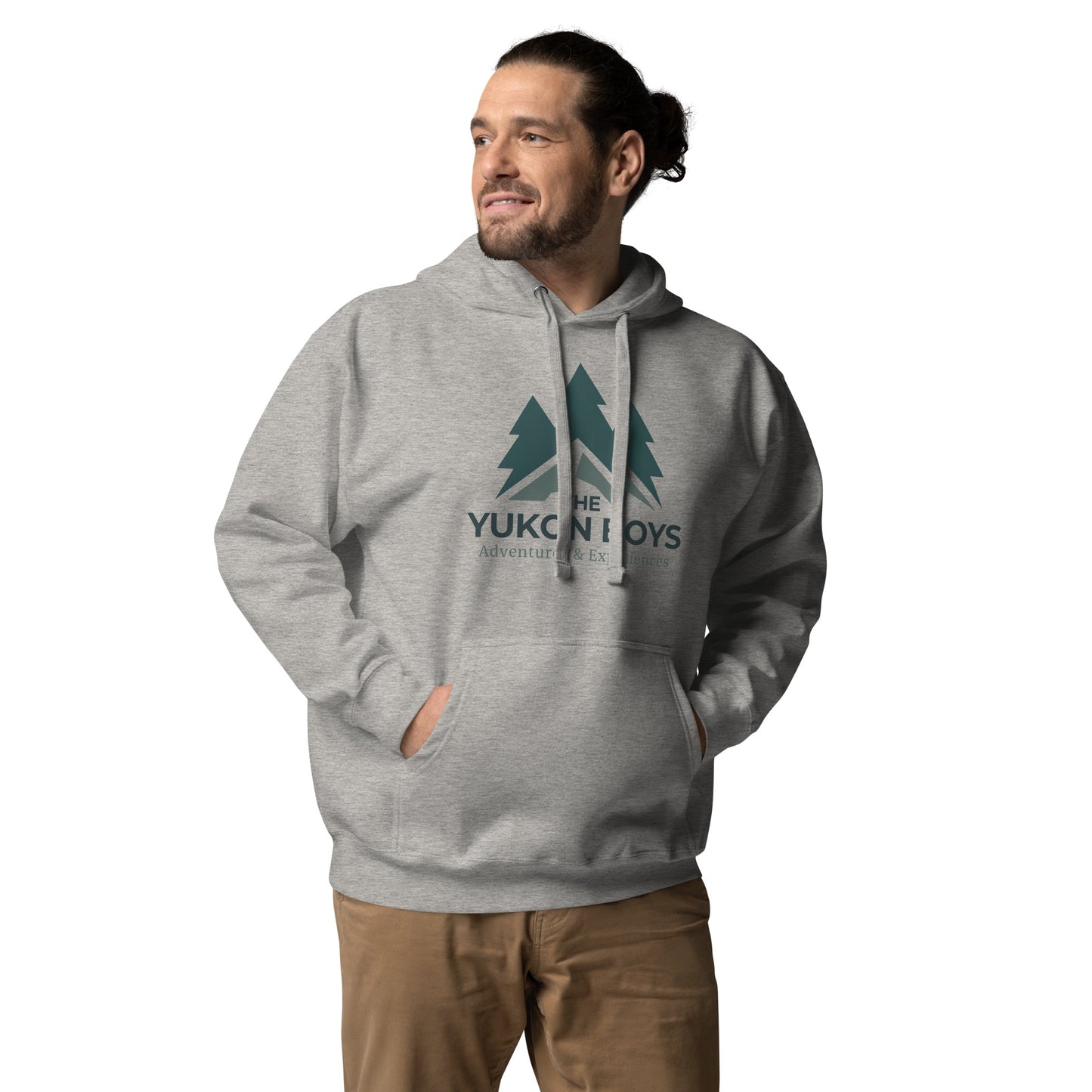The Yukon Boys Hoodie in Carbon Grey, front view