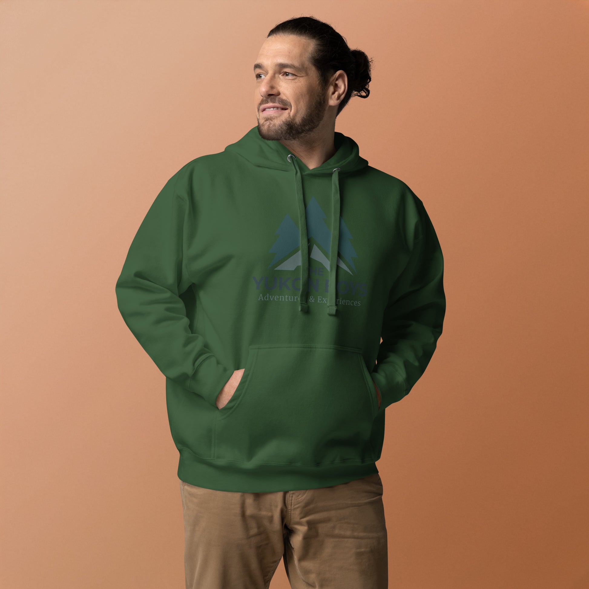 The Yukon Boys Hoodie in Forest Green, front view 2