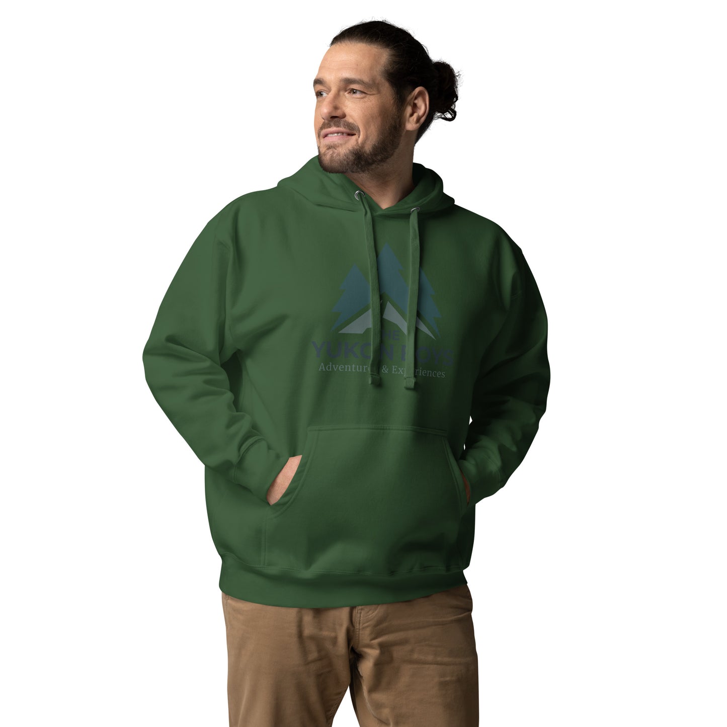 The Yukon Boys Hoodie in Forest Green, front view