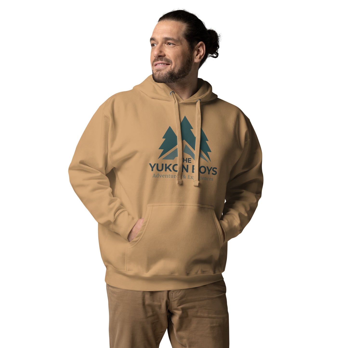 The Yukon Boys Hoodie in Khaki, front view