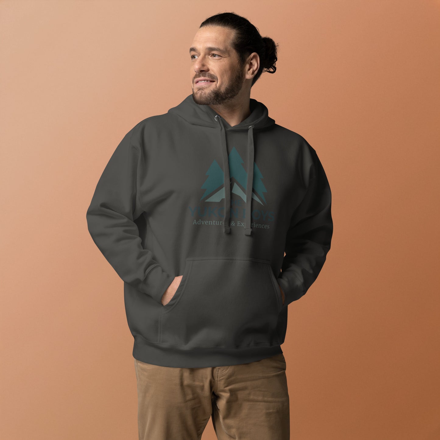 The Yukon Boys Hoodie in Vintage Black, front view 2