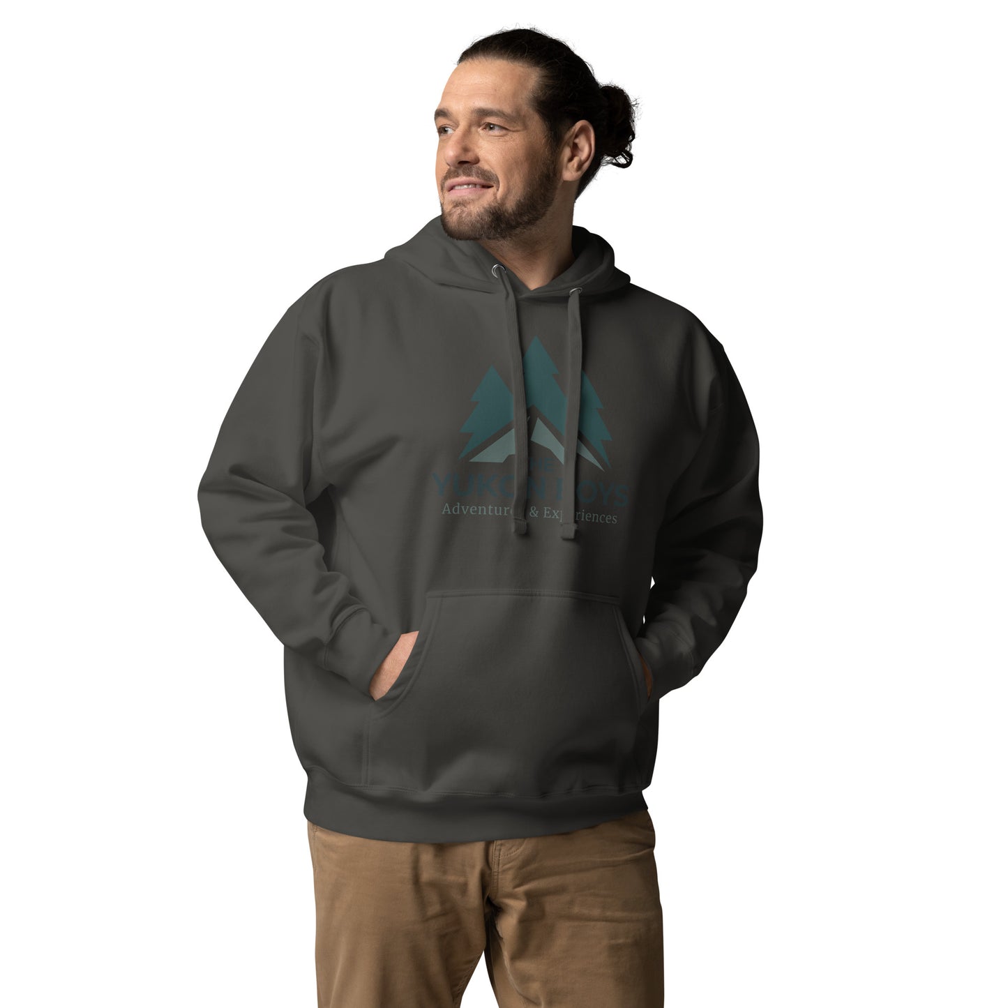 The Yukon Boys Hoodie in Vintage Black, front view