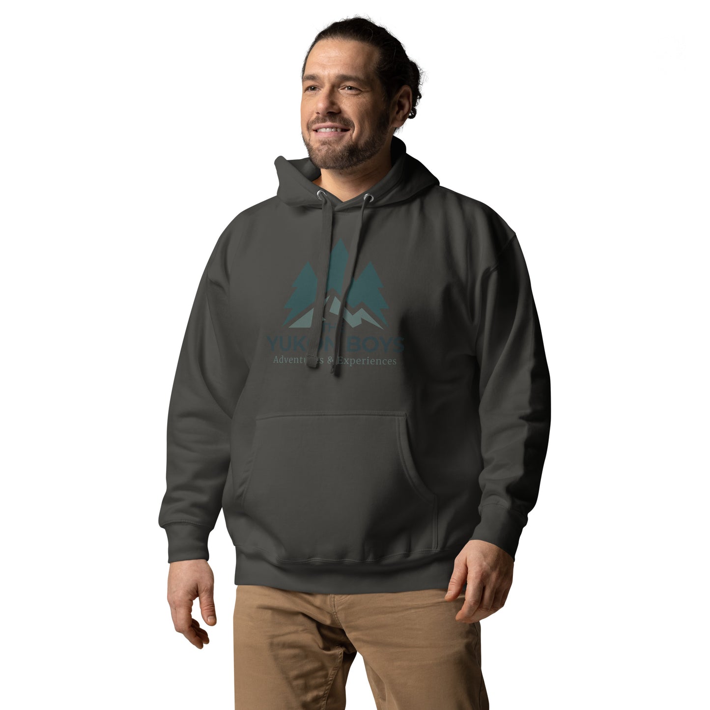The Yukon Boys Hoodie in Vintage Black, left front view